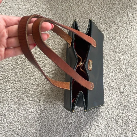 Dooney & Bourke Black and Brown Satchel Purse - Picture 5 of 9